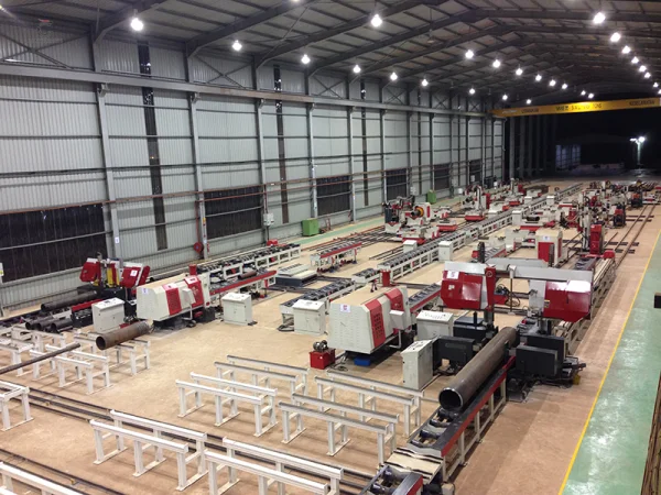 Prefabricación en fábrica de tuberías de procesamiento.